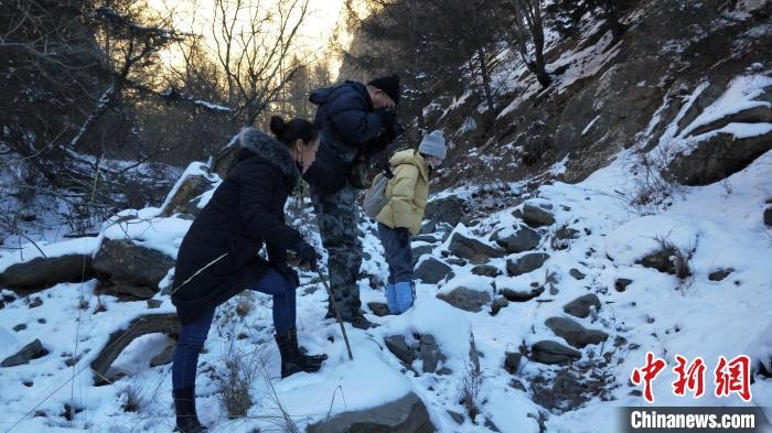 圖為工作人員發(fā)現(xiàn)疑似放歸雪豹的痕跡(資料圖)?！?nèi)蒙古賀蘭山國(guó)家級(jí)自然保護(hù)區(qū)供圖