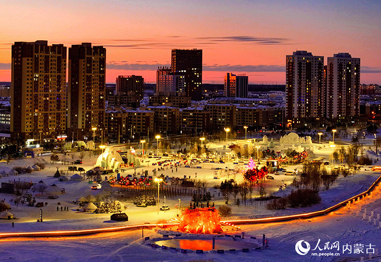 2024年12月20日拍攝的呼倫貝爾市城市越野滑雪公園景色（無(wú)人機(jī)照片）。王正攝