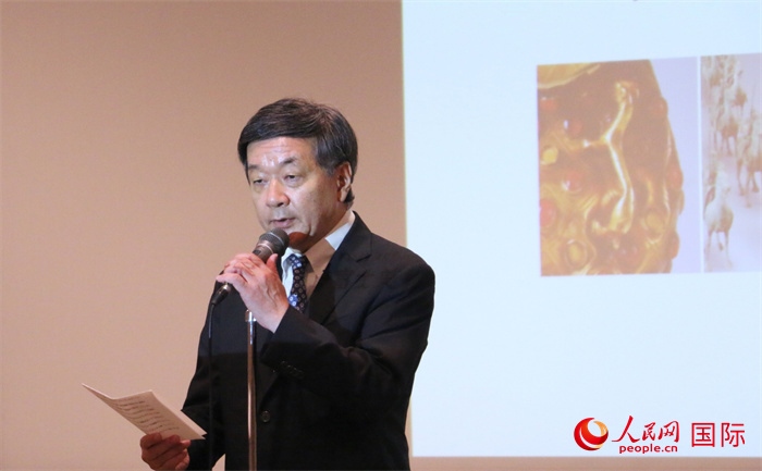 主辦方代表、富士美術(shù)館館長(zhǎng)五木田聰致辭。（人民網(wǎng) 許可攝）