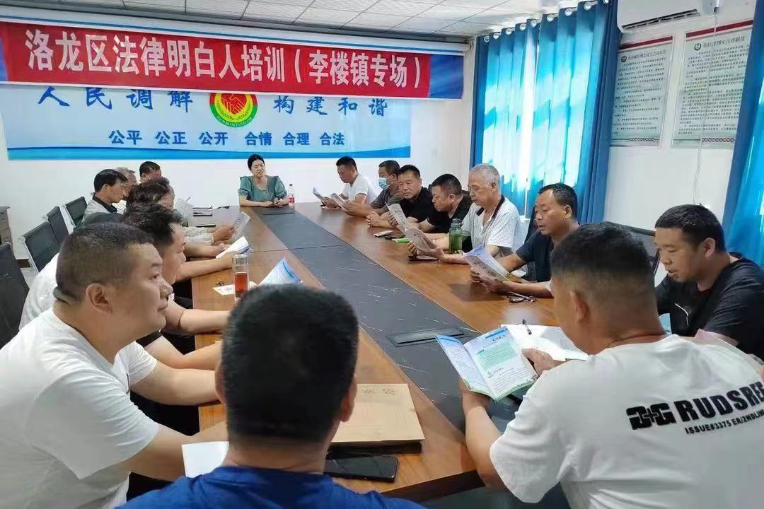 河南省洛陽市洛龍區(qū)李樓司法所開展《民法典》專題普法講座暨“法律明白人”培訓。河南省司法廳供圖