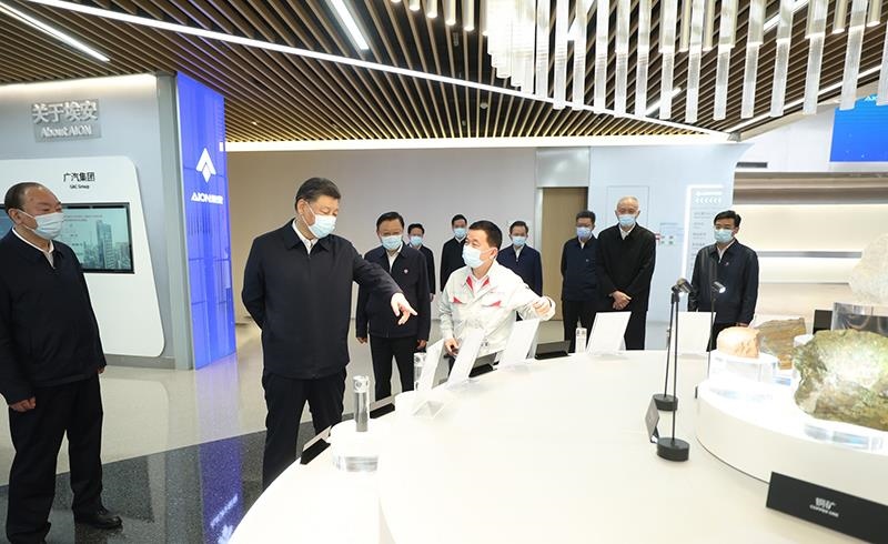 2023年4月12日，習(xí)近平總書記在廣東廣汽埃安新能源汽車股份有限公司考察。