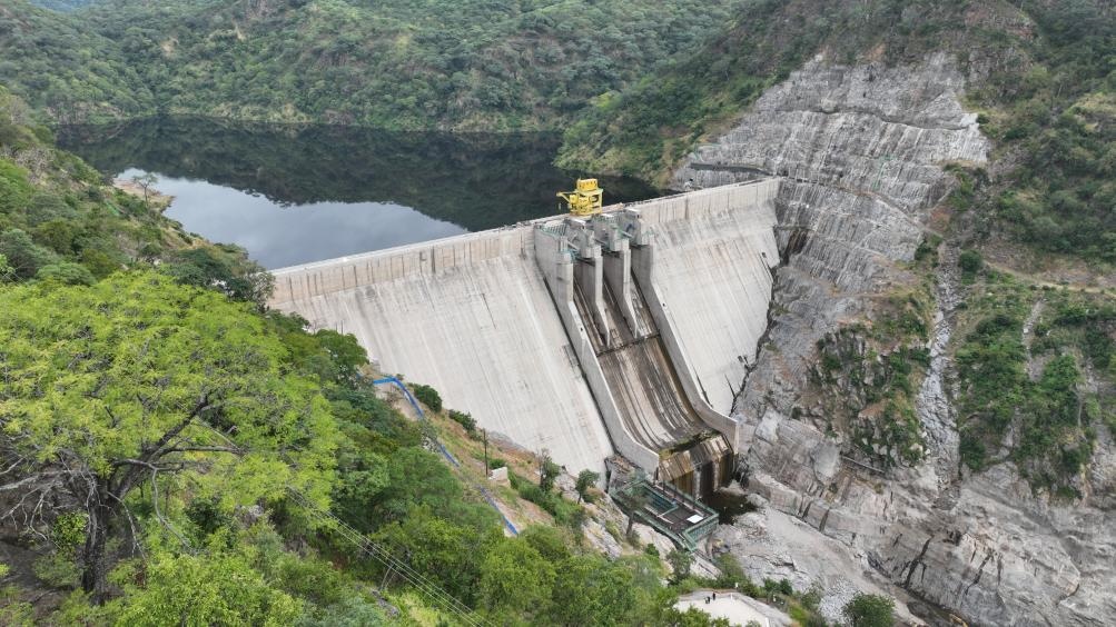 3月23日，航拍的下凱富峽水電站大壩。