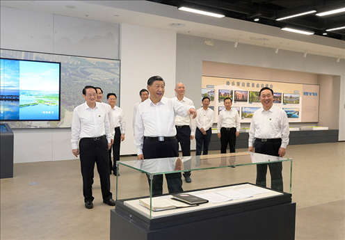 △9月20日，習(xí)近平總書(shū)記在浙江紹興市浙東運(yùn)河文化園考察。