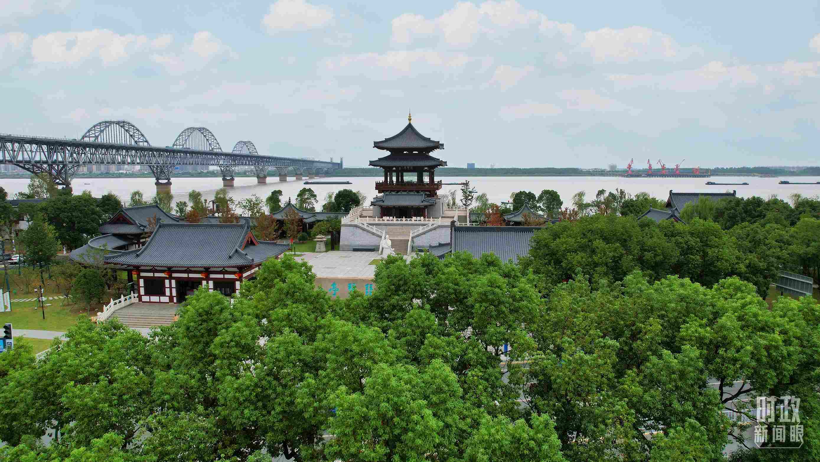 △長(zhǎng)江國家文化公園九江城區(qū)段。（總臺(tái)記者劉陽拍攝）