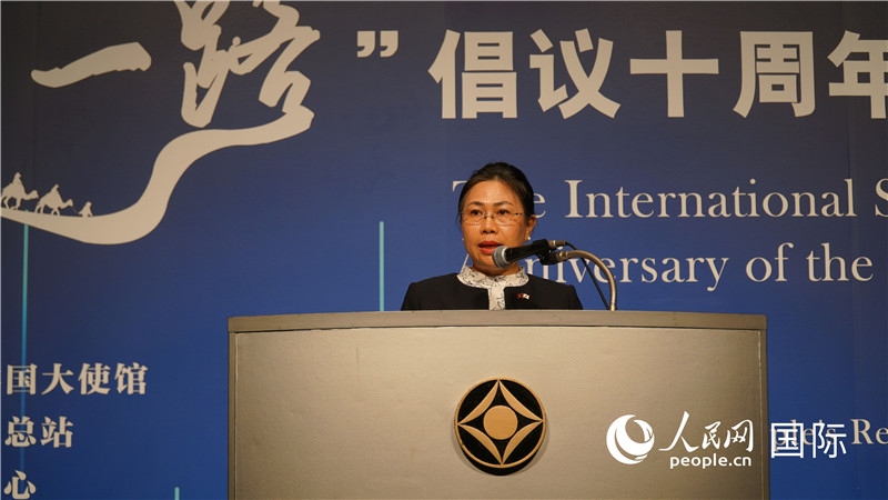 老撾駐日大使安拉萬發(fā)言。人民網(wǎng) 蔣曉辰攝