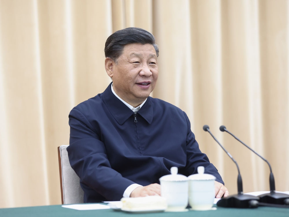 2021年5月14日上午，中共中央總書記、國家主席、中央軍委主席習近平在河南省南陽市主持召開推進南水北調(diào)后續(xù)工程高質(zhì)量發(fā)展座談會并發(fā)表重要講話。新華社記者 鞠鵬 攝