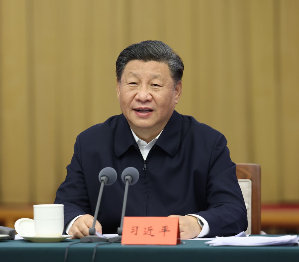 2021年10月22日下午，中共中央總書記、國家主席、中央軍委主席習近平在山東省濟南市主持召開深入推動黃河流域生態(tài)保護和高質(zhì)量發(fā)展座談會并發(fā)表重要講話。新華社記者 謝環(huán)馳 攝