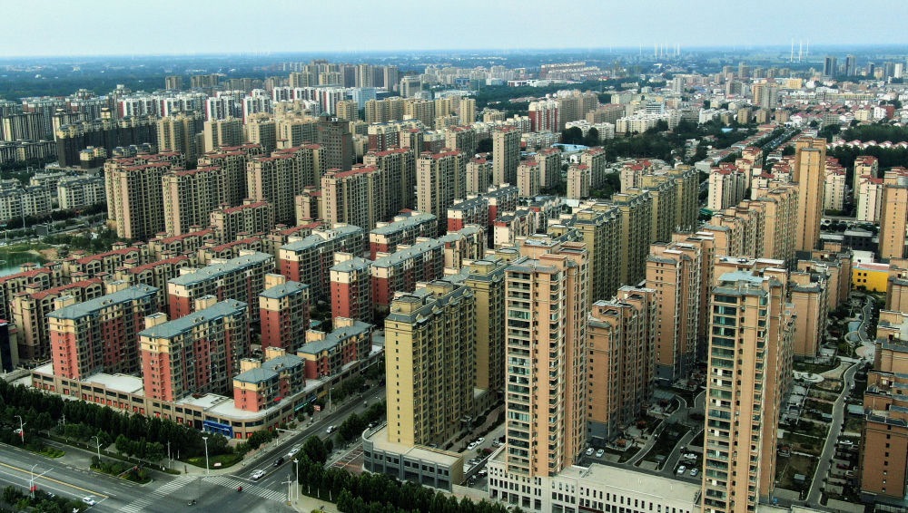 這是2021年6月23日拍攝的蘭考縣縣城（無人機(jī)照片）。新華社記者 李安 攝