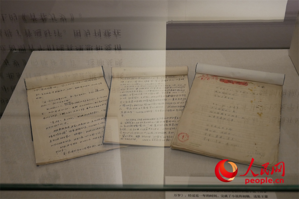 《青春萬歲》手稿。人民網(wǎng)記者 韋衍行攝