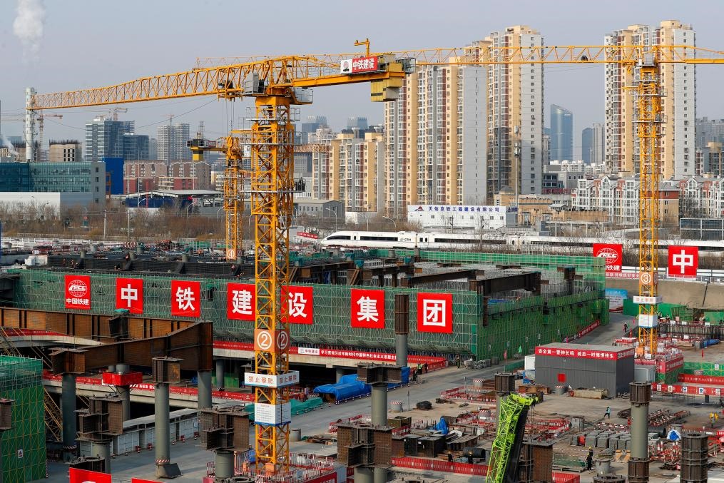 2月2日，北京城市副中心站綜合交通樞紐工程建設(shè)現(xiàn)場。新華社記者 李木子 攝