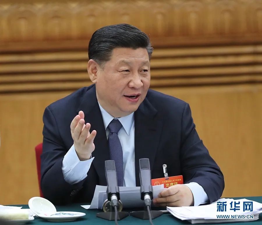 2019年3月7日，習(xí)近平參加十三屆全國人大二次會(huì)議甘肅代表團(tuán)的審議。新華社記者 鞠鵬 攝