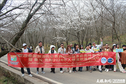 首個泰國入境旅游團打卡貴安櫻花園。