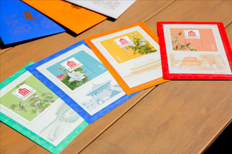 《四季故宮》藏書(shū)票。故宮博物院供圖