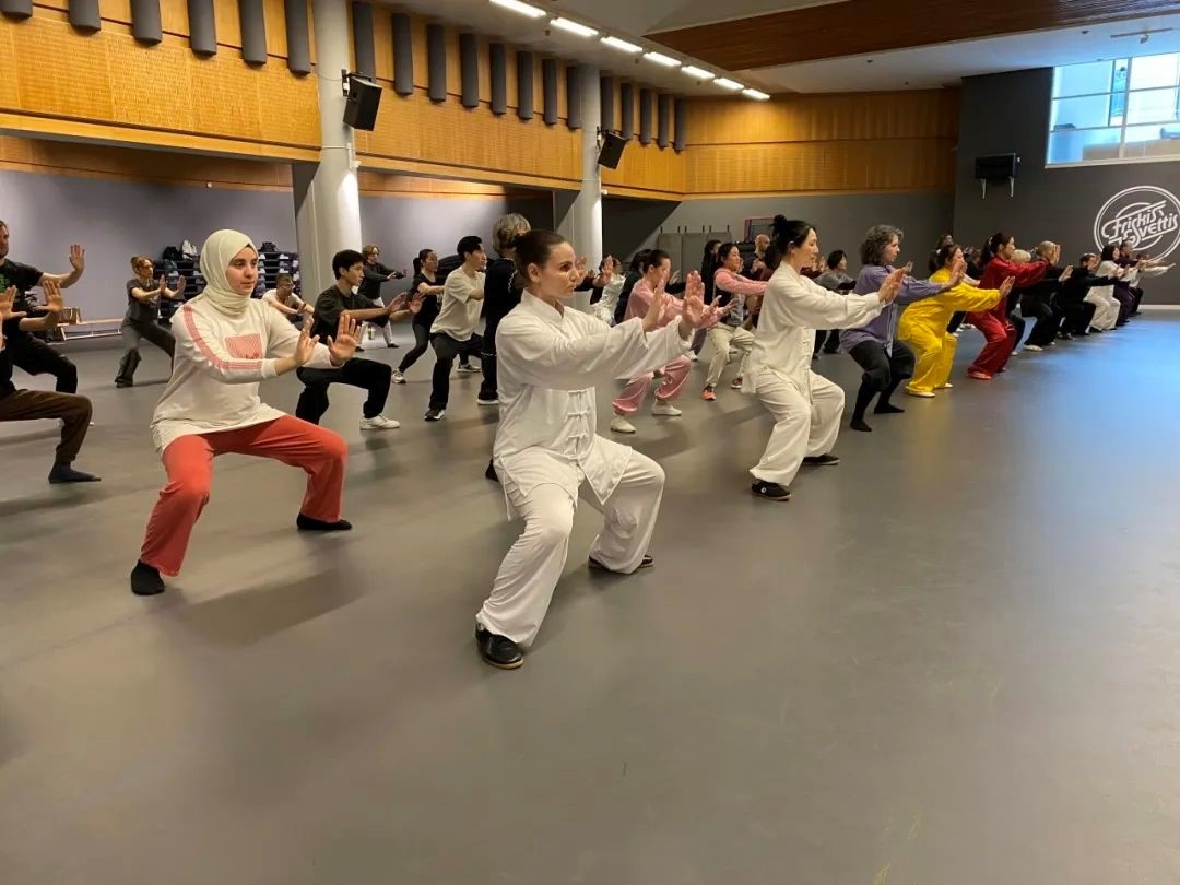培訓(xùn)班學(xué)員學(xué)習(xí)太極拳。斯德哥爾摩中國(guó)文化中心供圖