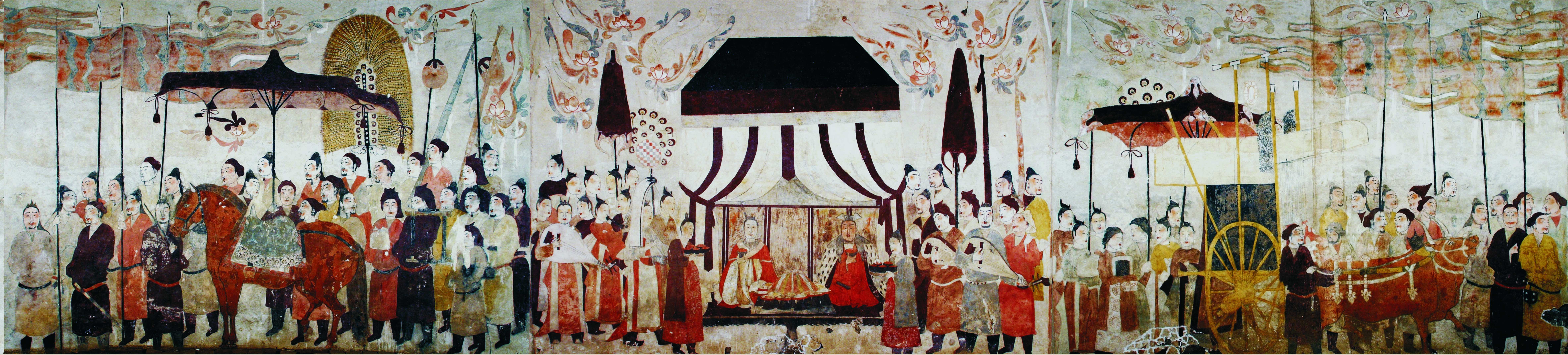 這是徐顯秀墓室壁畫(huà)展開(kāi)圖。太原北齊壁畫(huà)博物館供圖