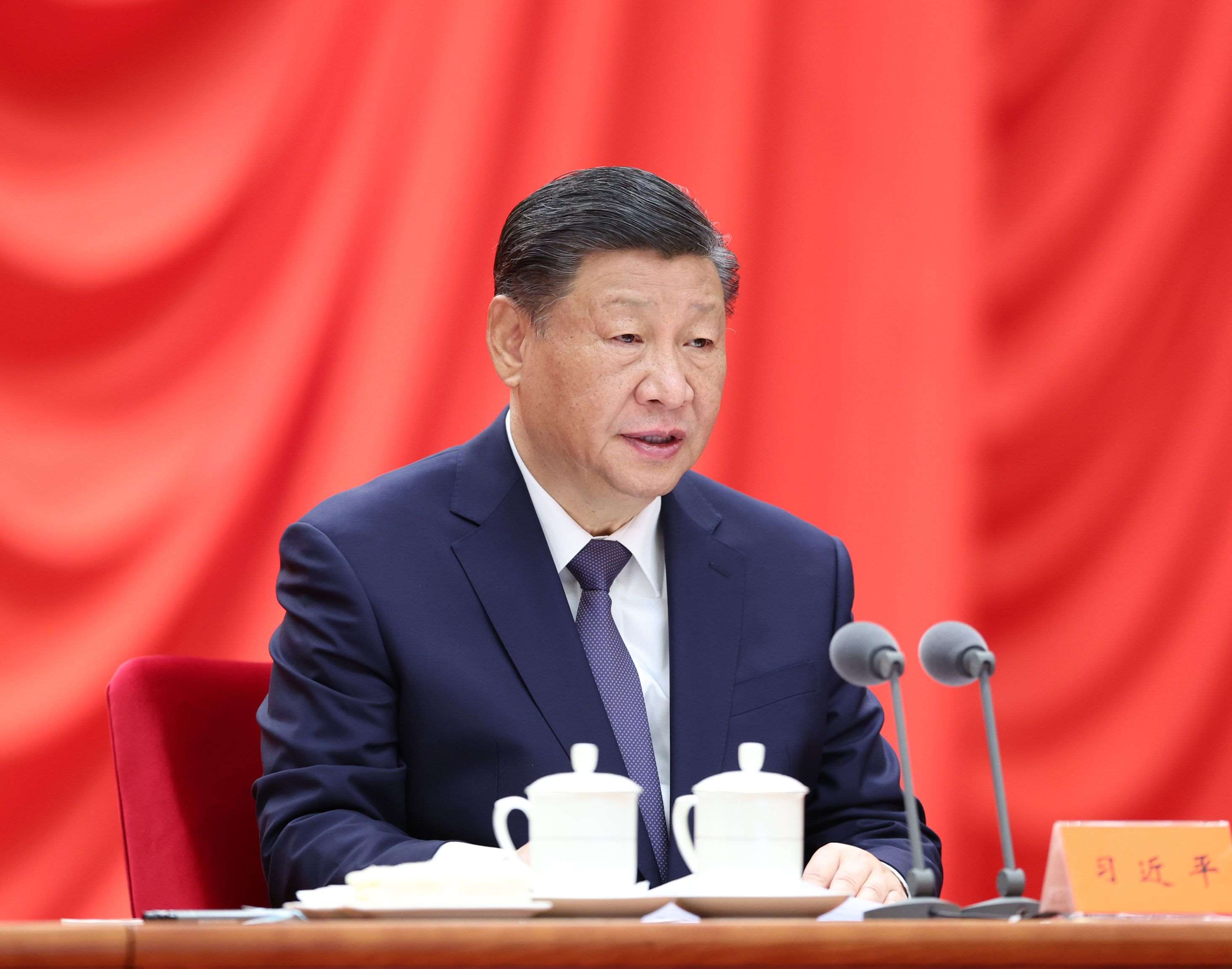 △ 2024年1月8日，習(xí)近平總書記在中國共產(chǎn)黨第二十屆中央紀(jì)律檢查委員會(huì)第三次全體會(huì)議上發(fā)表重要講話。