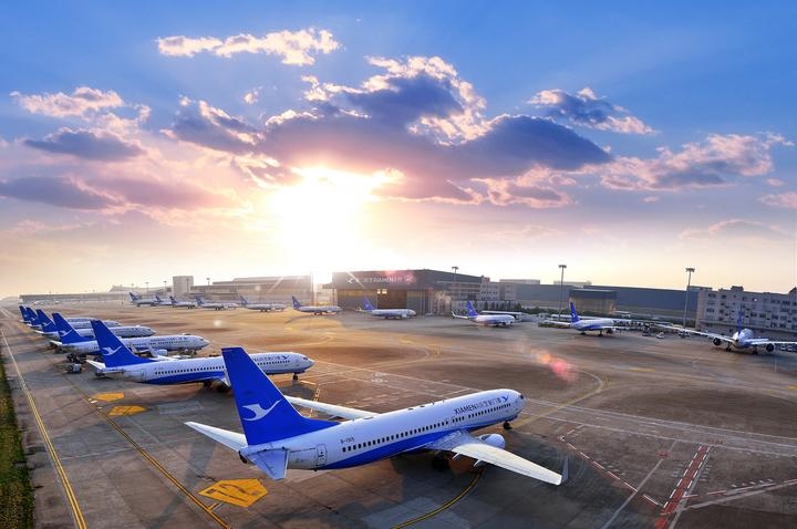 這是如今廈門航空的機(jī)隊(duì)照片。（廈門航空有限公司供圖）