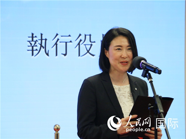 日本航空株式會社執(zhí)行役員西原口香織致辭。人民網(wǎng) 許可攝