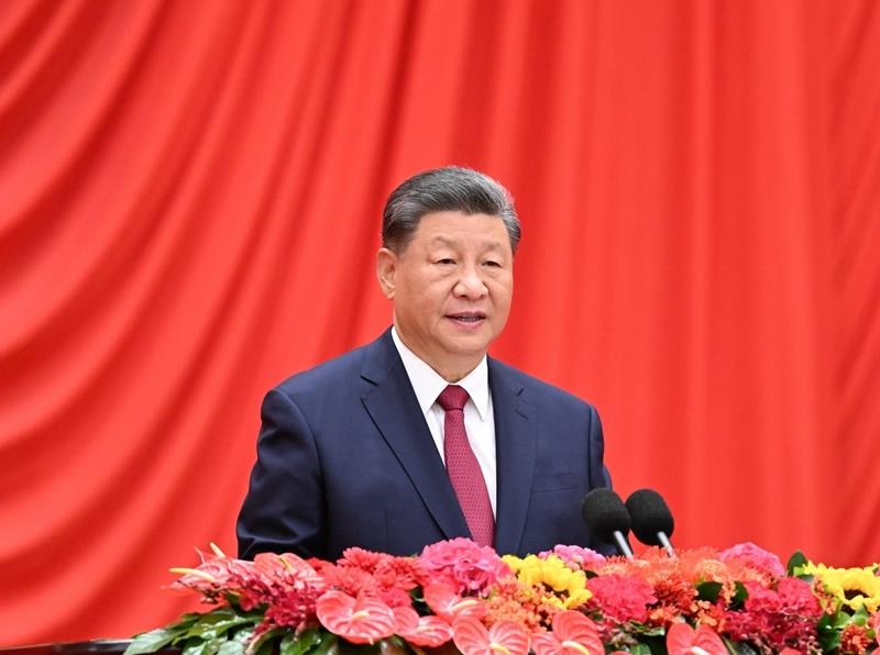 △2024年9月30日，慶祝中華人民共和國成立75周年招待會(huì)在北京人民大會(huì)堂隆重舉行。習(xí)近平總書記出席招待會(huì)并發(fā)表重要講話。