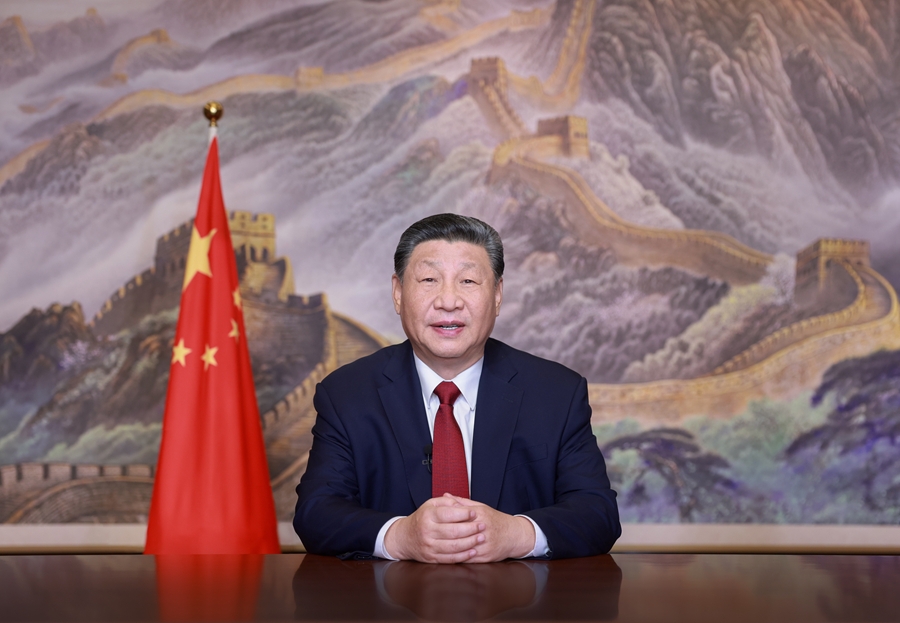 新年前夕，國家主席習近平發(fā)表二〇二五年新年賀詞。新華社記者 鞠鵬 攝