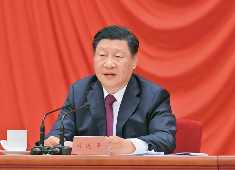 2022年5月10日，慶祝中國共產(chǎn)主義青年團成立100周年大會在北京人民大會堂隆重舉行。中共中央總書記、國家主席、中央軍委主席習近平在大會上發(fā)表重要講話。 新華社記者 岳月偉/攝