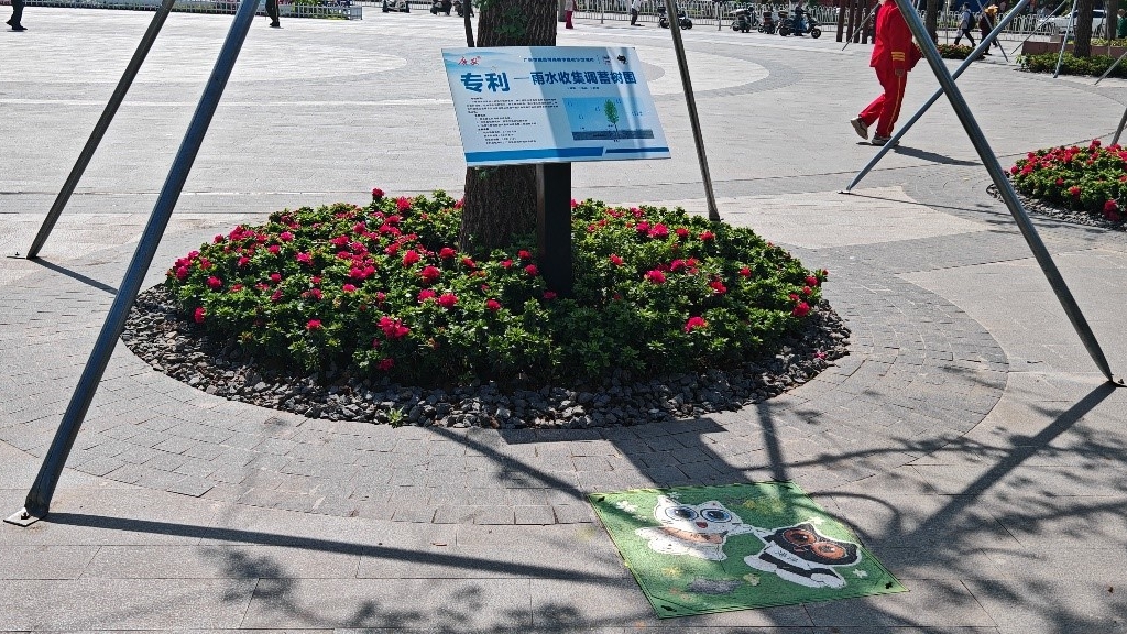 廣安“雨水收集調(diào)蓄樹池”，已在市內(nèi)公園落地運(yùn)用。受訪者供圖